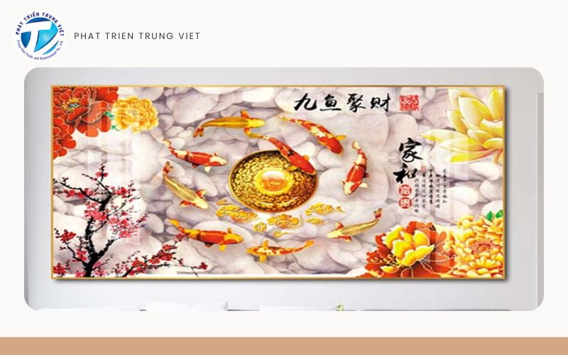 Tranh tráng gương treo tường phòng khách - Mẫu 3